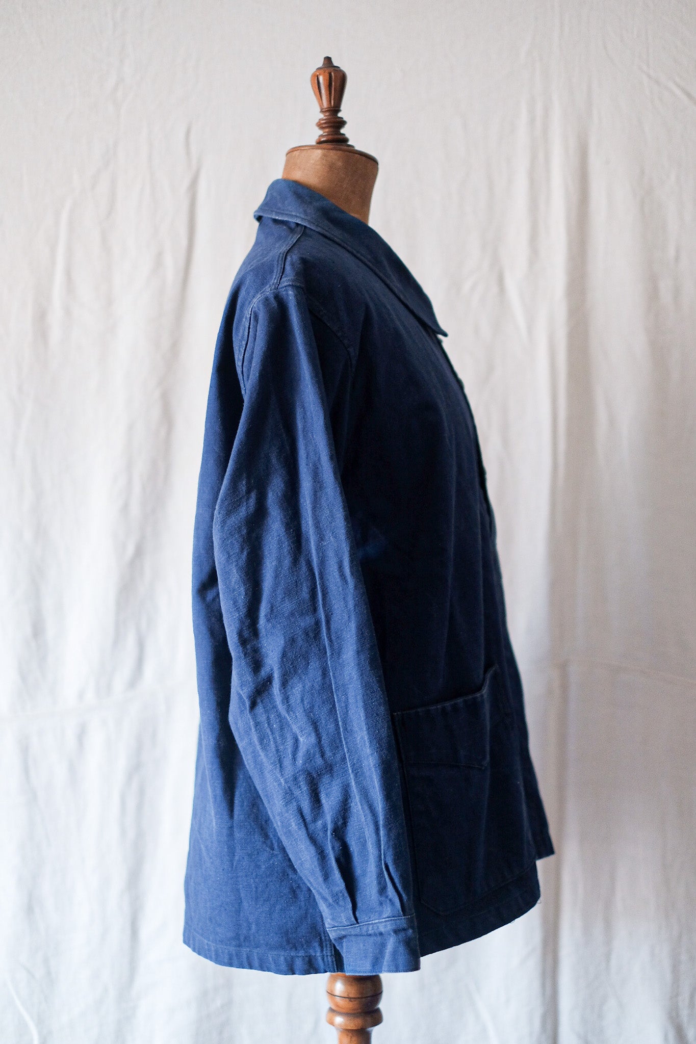 [~ 40's] แจ็คเก็ตผ้าฝ้ายสีน้ำเงินวินเทจฝรั่งเศสวินเทจ