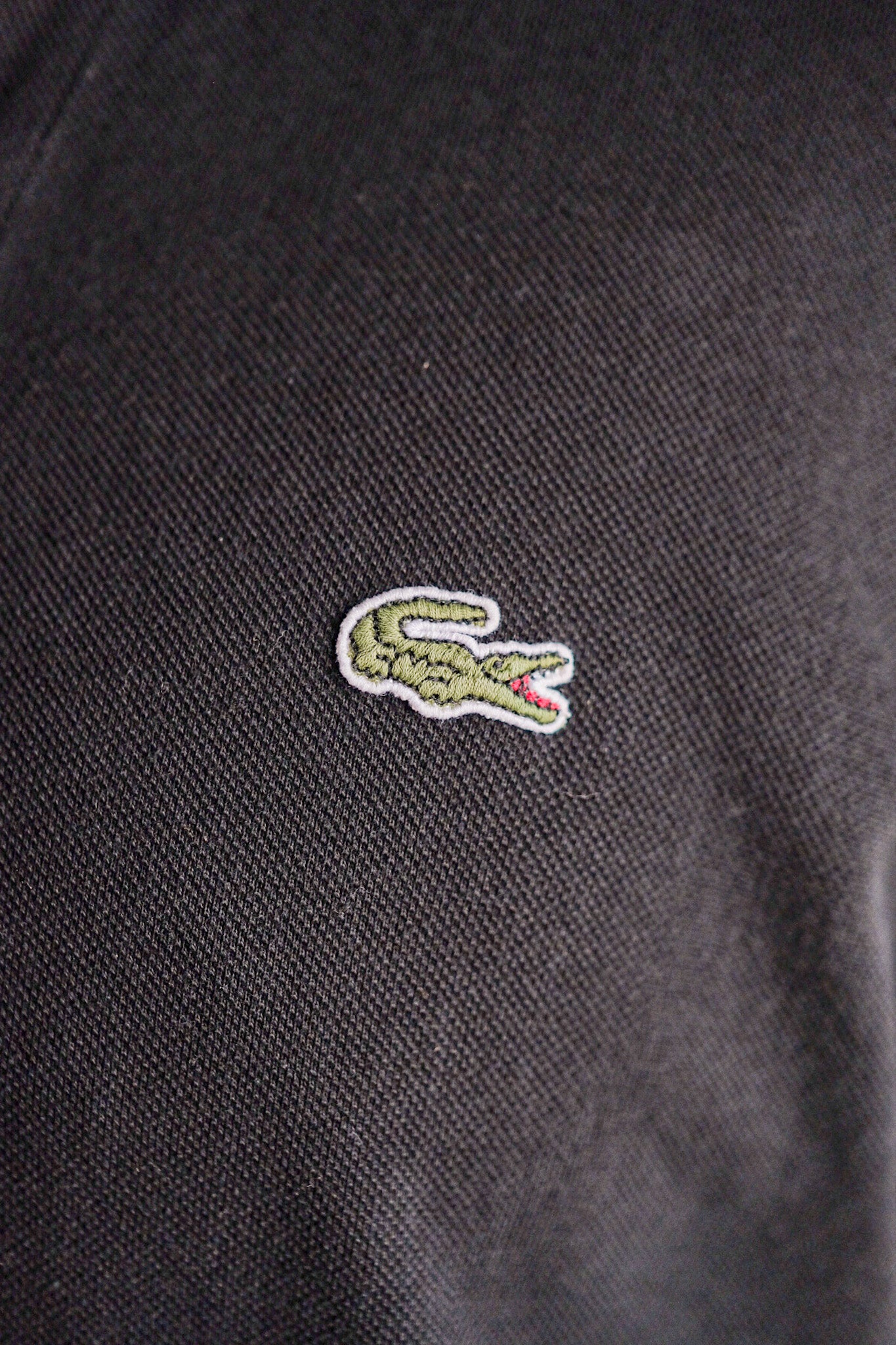 [~ 80's] Chemise Lacoste L/S Polo Shirt Size.5 "Black"