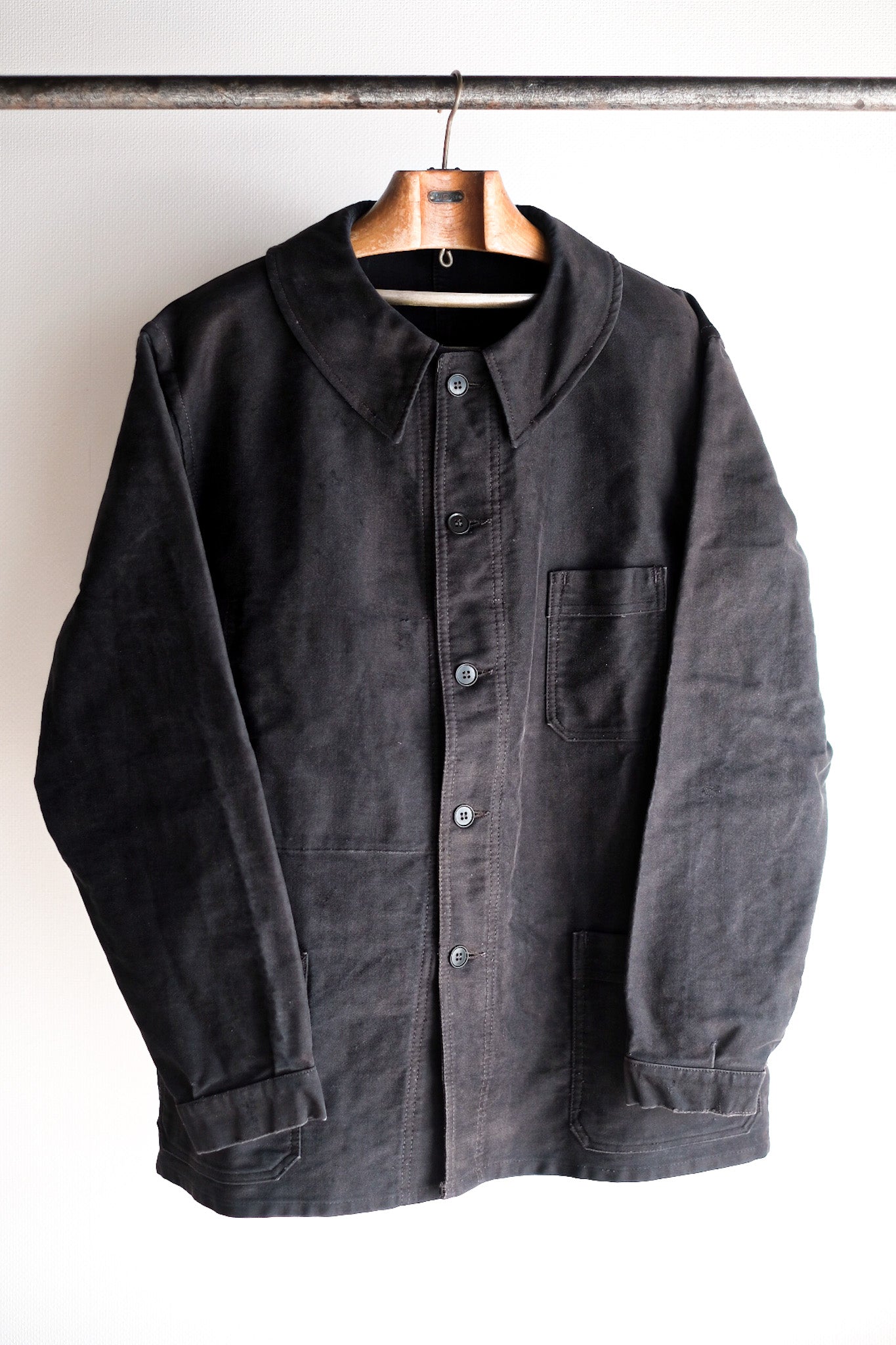 ［~50's］French Vintage Black Moleskin Work Jacket