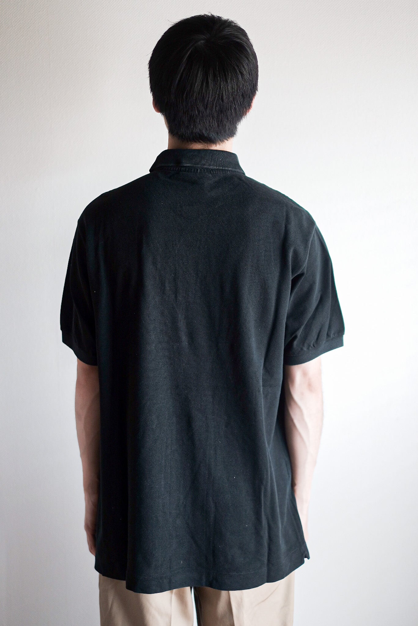 [~ 80 년대] Chemise lacoste s/s 폴로 셔츠 크기 .5 "Black"