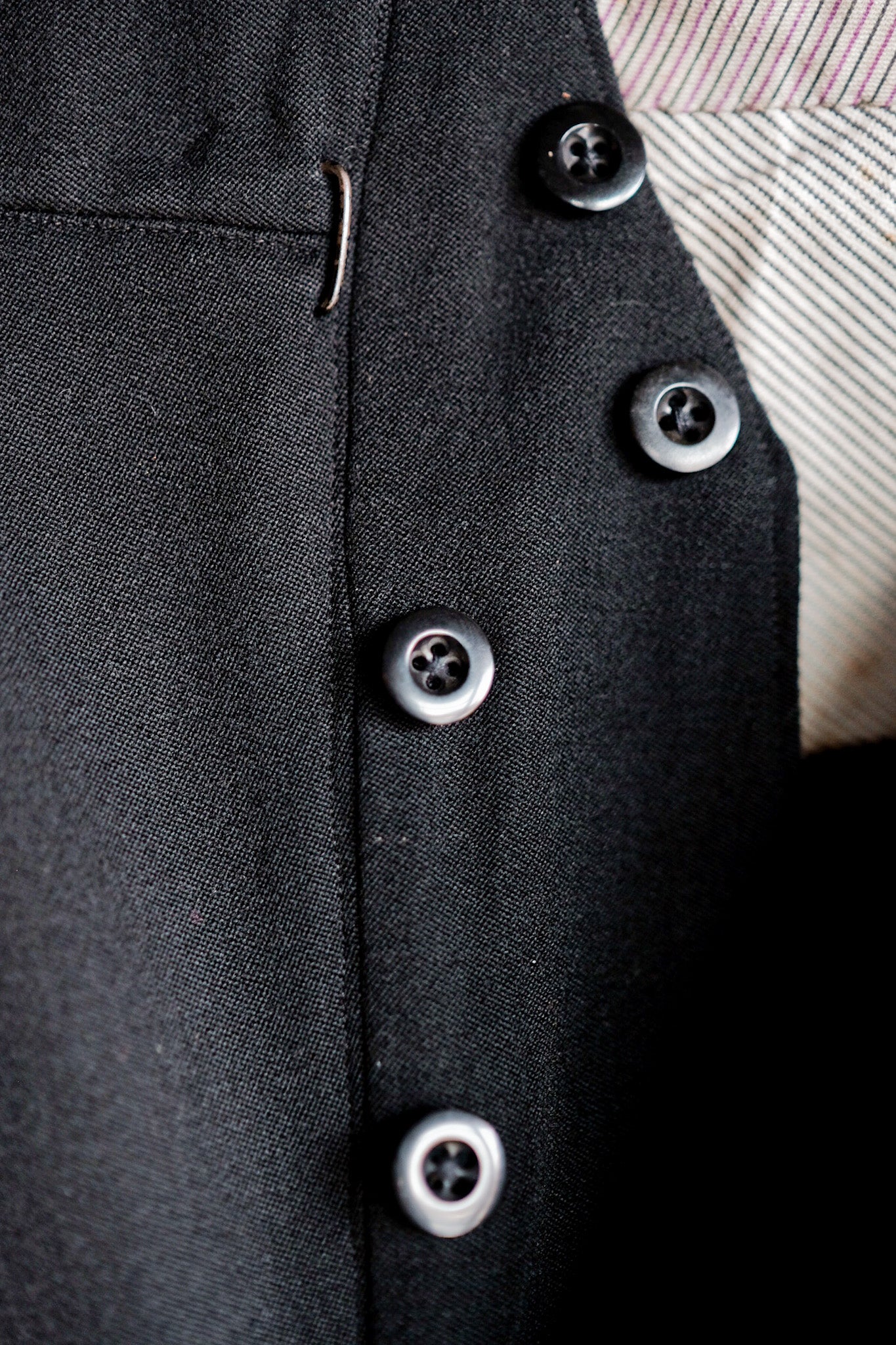 [〜40年代]法國復古黑色羊毛長褲