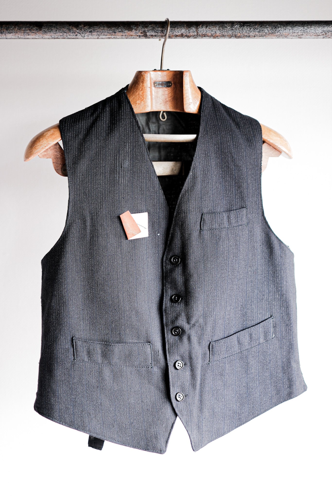 50's］French Vintage Cotton Striped Work Gilet Size.44 