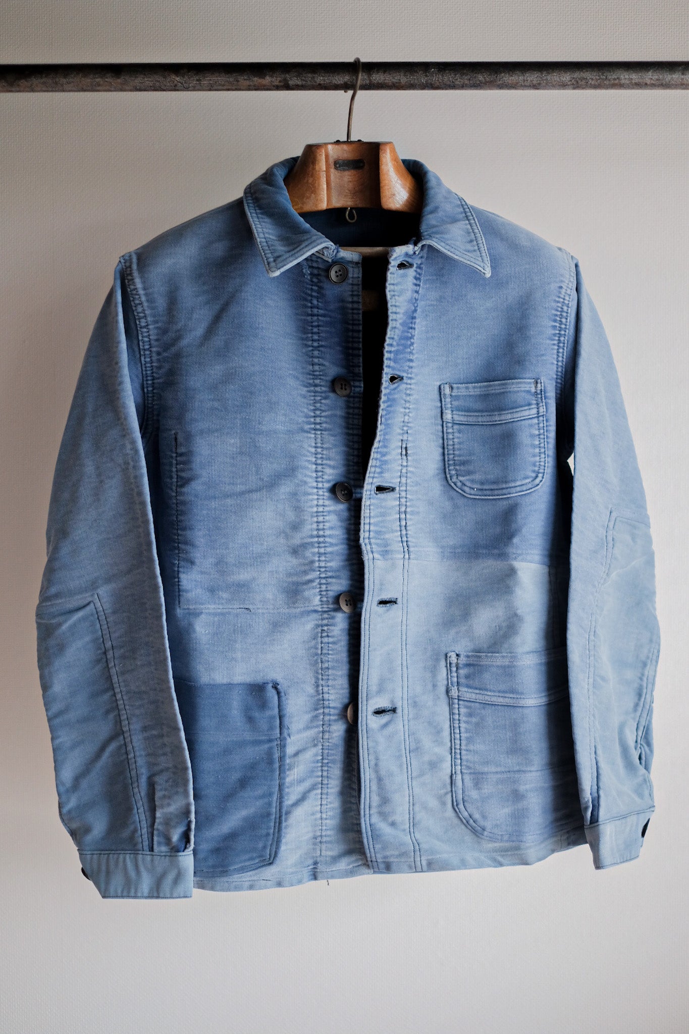 ［~50's］French Vintage Blue Moleskin Work Jacket "Le Mont St. Michel"