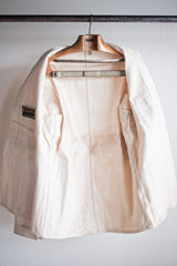 【~40’s】French Vintage White Cotton HBT Work Jacket “Dead Stock”