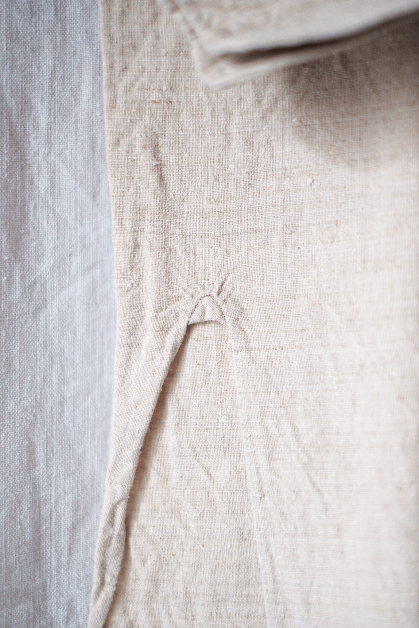 【Early 20th C】French Antique Linen Shirt