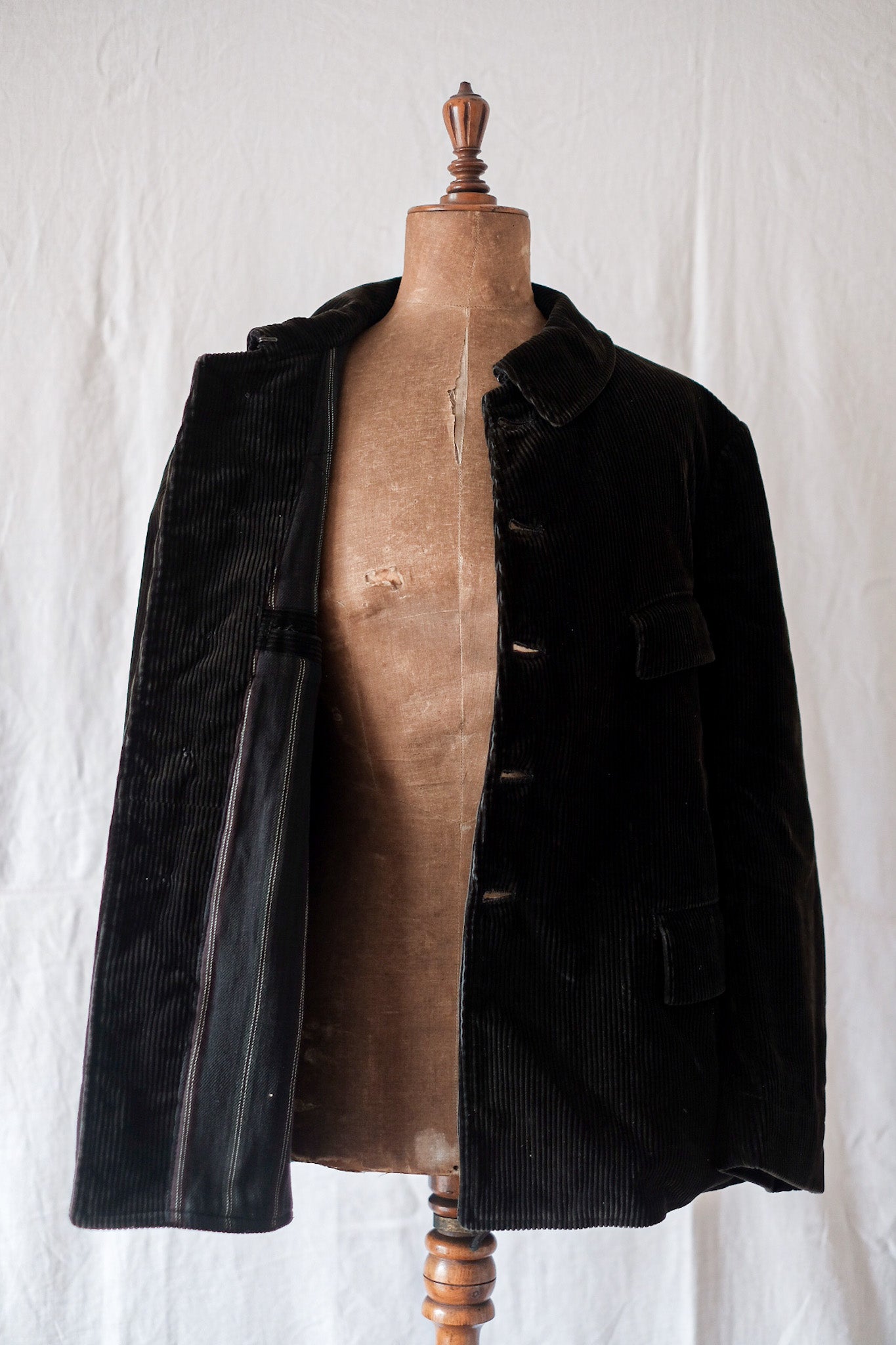 [〜30年代]法國復古深棕色燈芯絨工作夾克“ Adolphe Lafont”