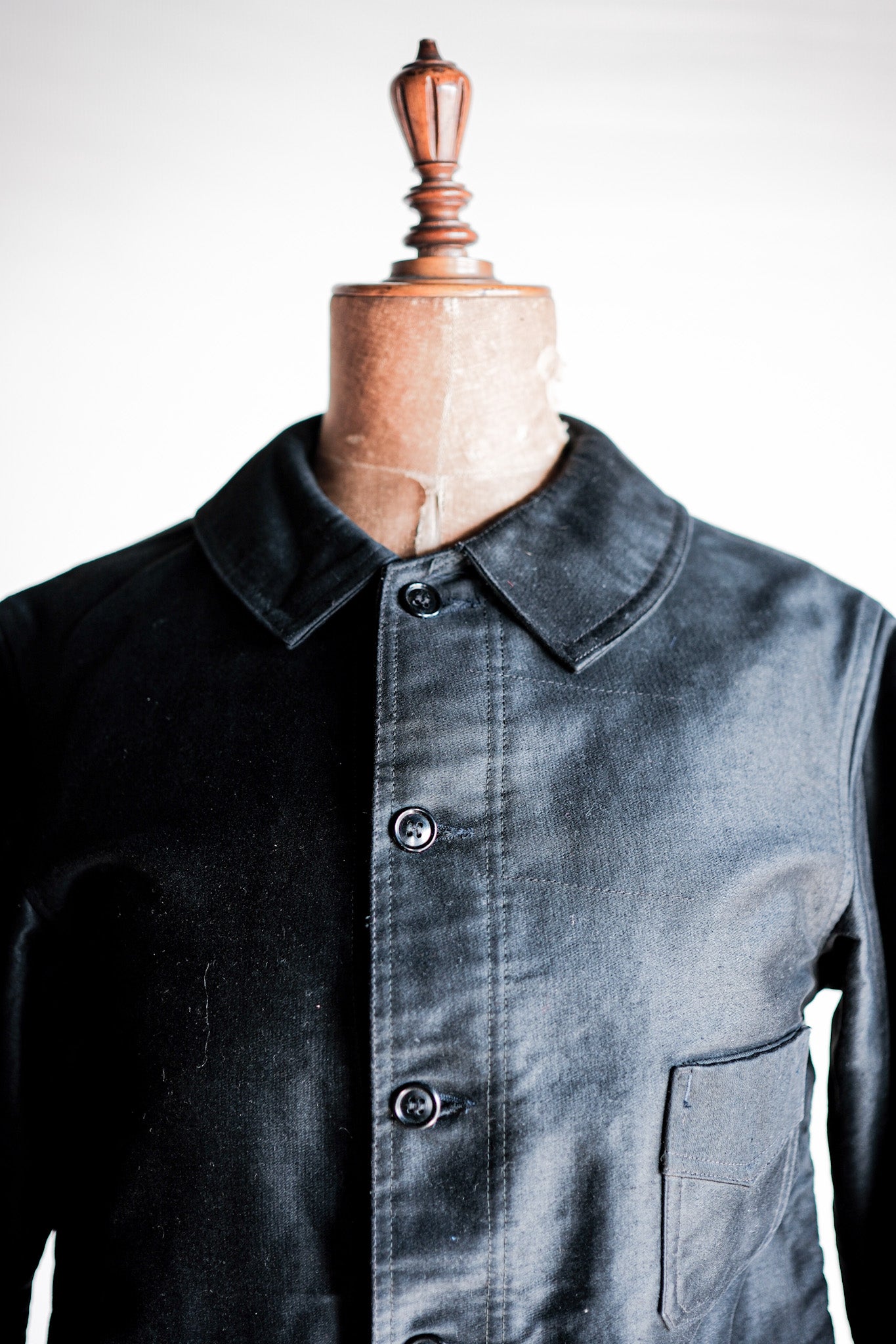 ［~50's］French Vintage Black Moleskin Work Jacket "Dead Stock"