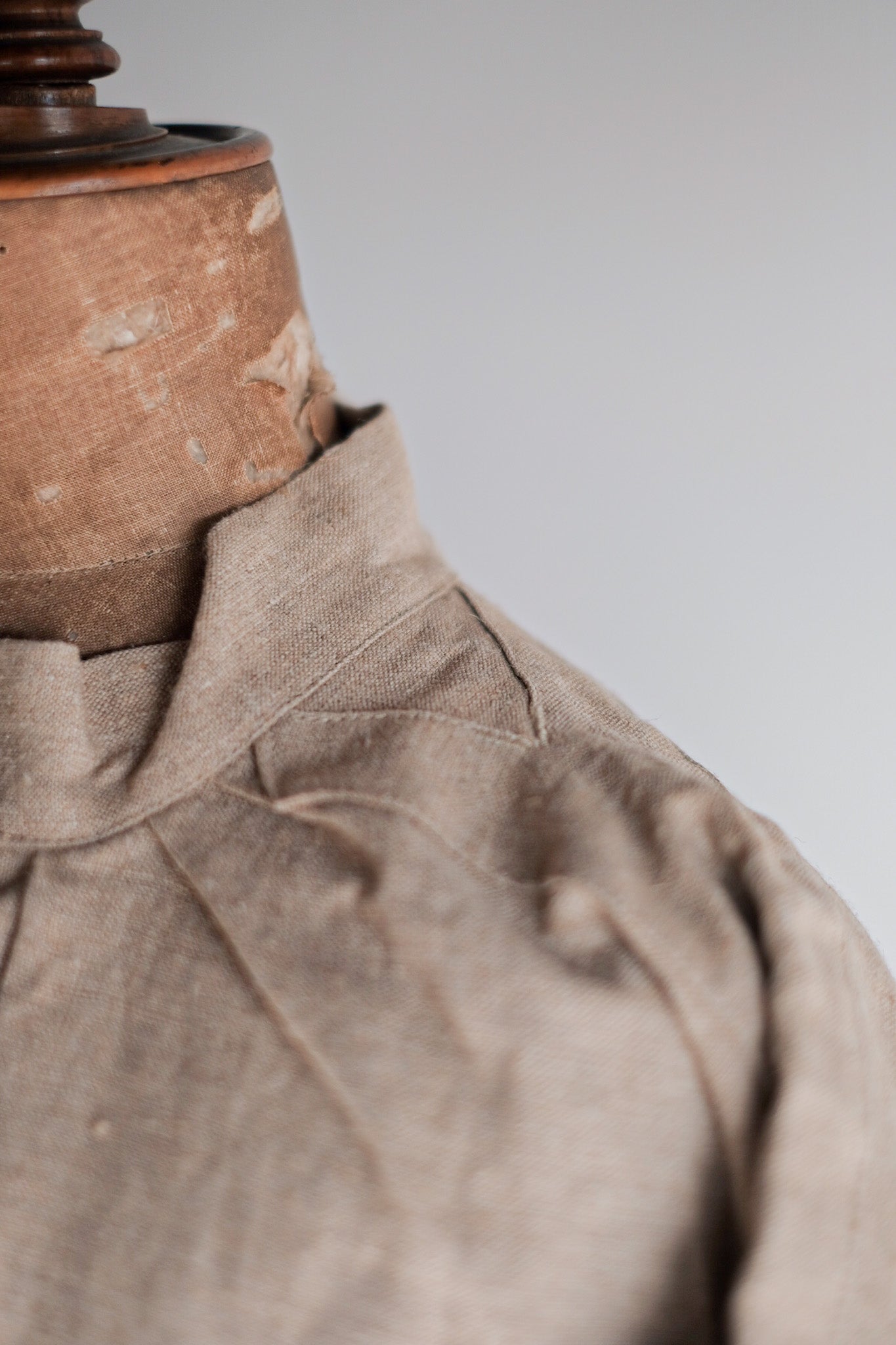 ［~50's］French Army Bourgeron Linen Smock Hospital Military "Dead Stock"