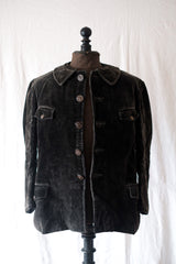 【~30's】French Vintage Black Corduroy Hunting Gamekeeper Jacket