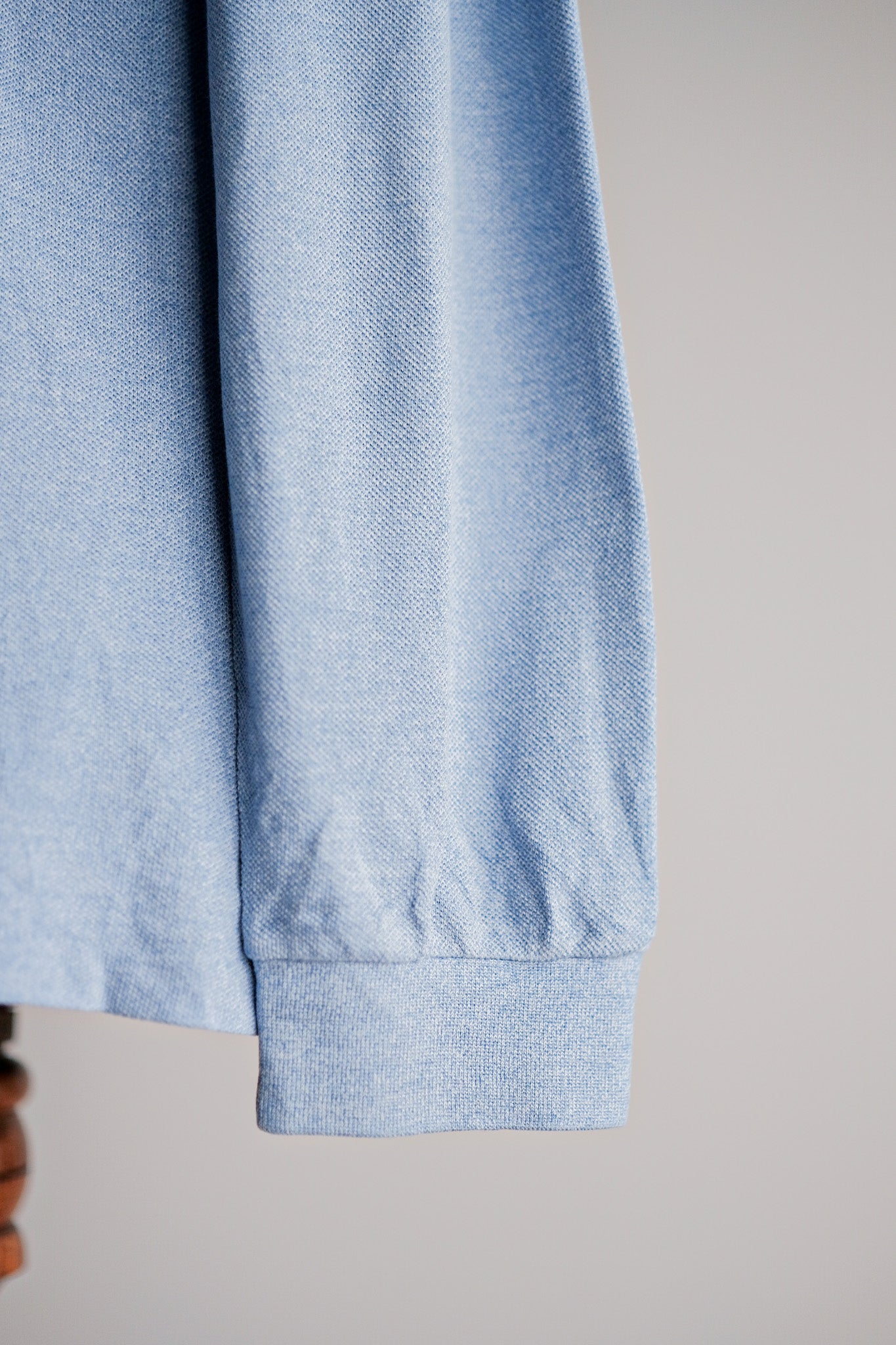 【~80's】CHEMISE LACOSTE L/S Polo Shirt Size.5 "Marbling Light Blue"