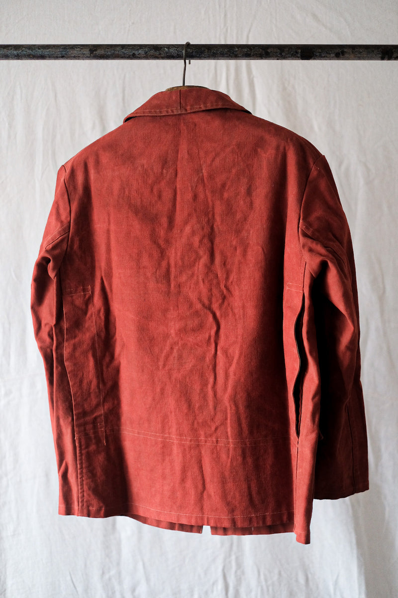 【~50's】French Vintage Red Cotton Canvas Hunting Jacket
