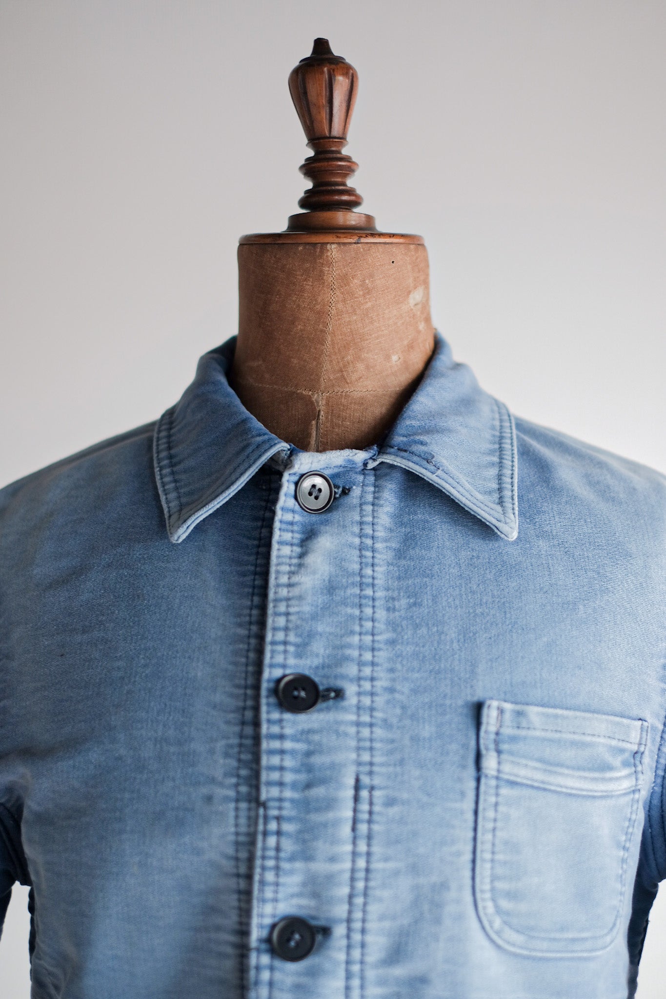 ［~50's］French Vintage Blue Moleskin Work Jacket "Le Mont St. Michel"