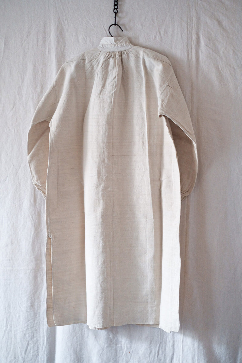 [ต้น 20 C] เสื้อเชิ้ตผ้าลินินโบราณฝรั่งเศส