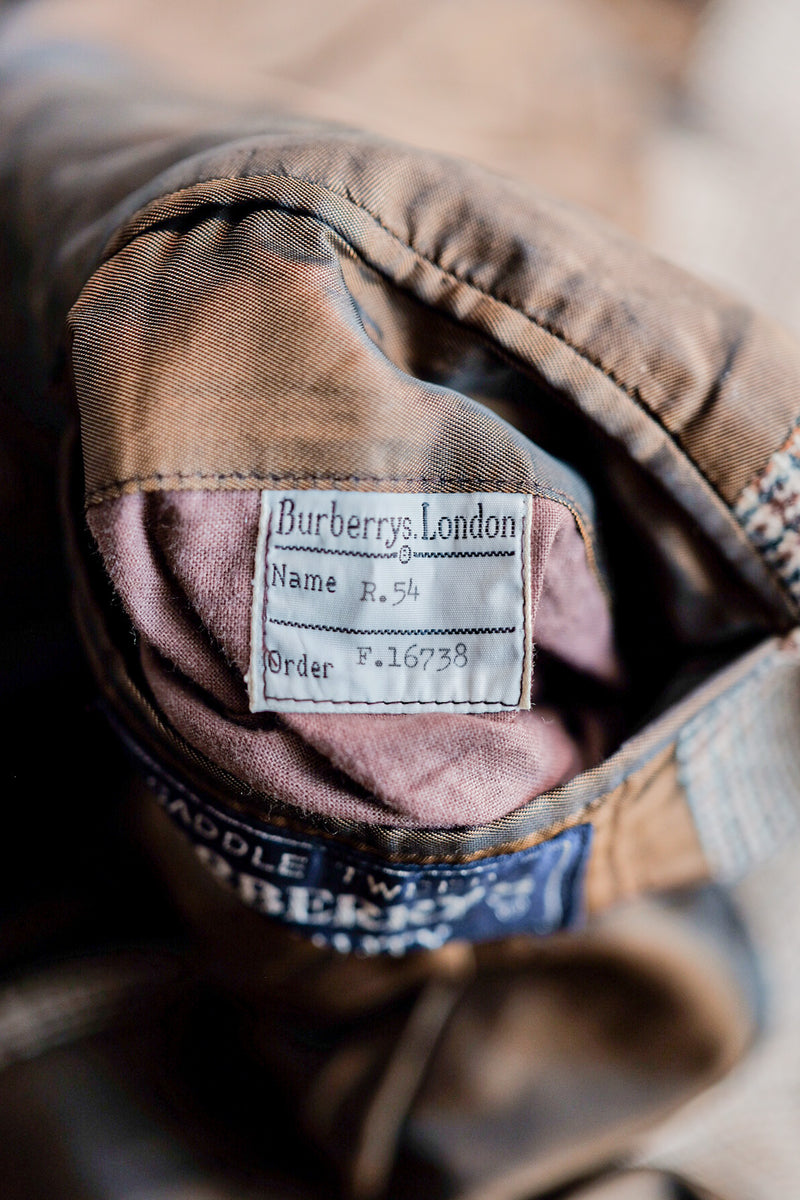 【~80's】Vintage Burberry's Single Raglan Balmacaan Coat Size.54R "Saddle Tweed"
