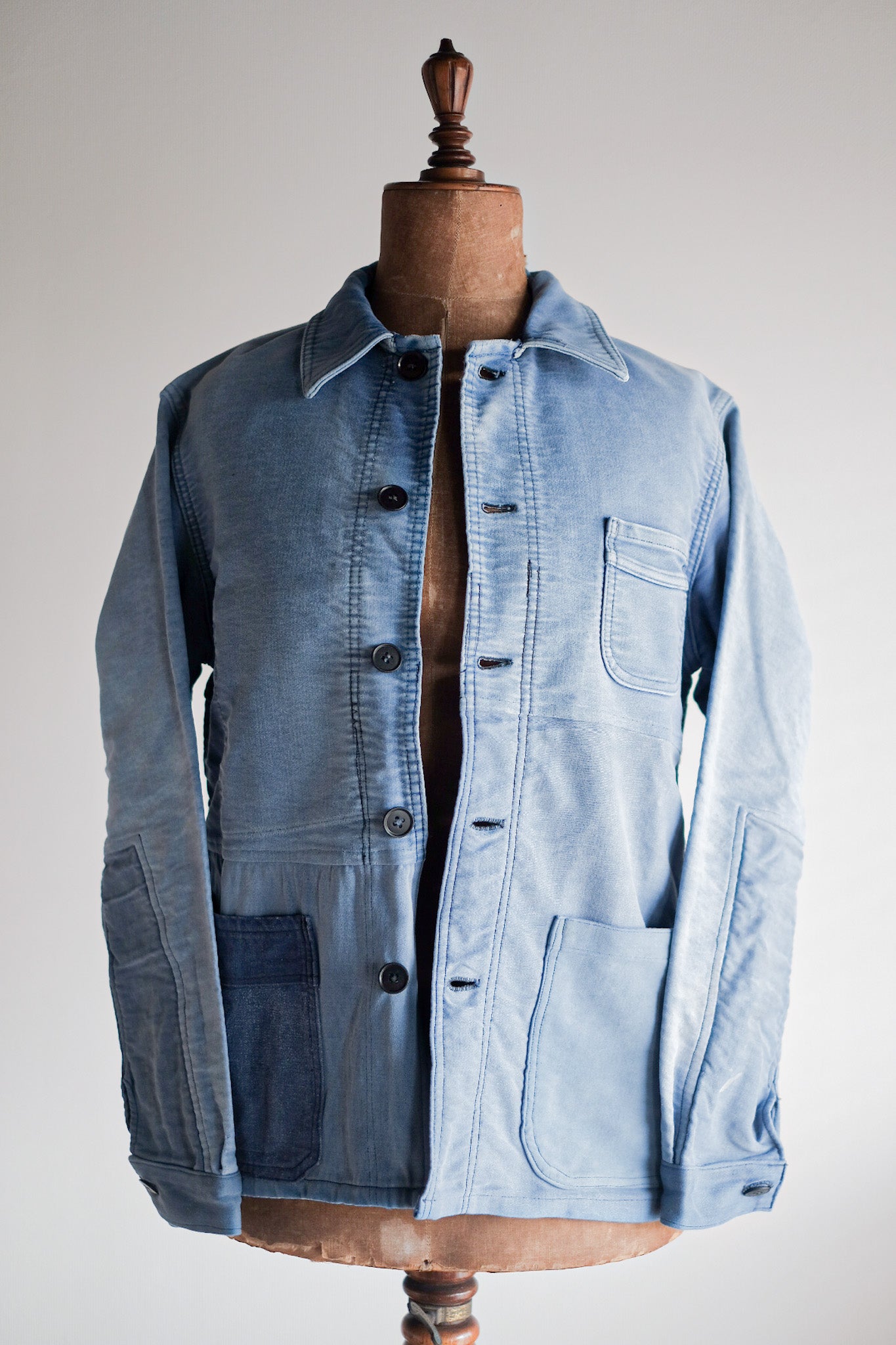 ［~50's］French Vintage Blue Moleskin Work Jacket "Le Mont St. Michel"