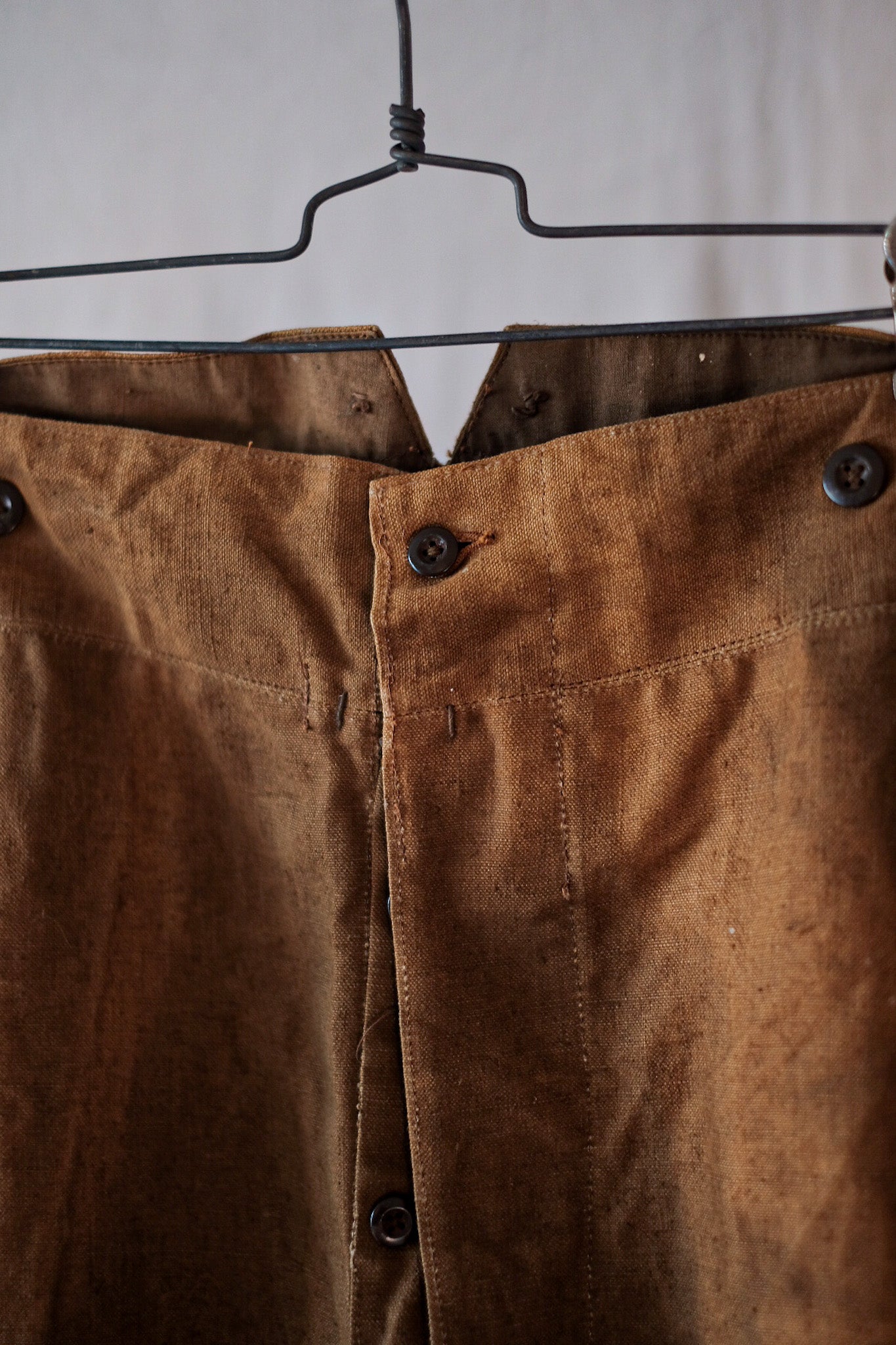 【~30's】French Vintage Brown Linen Jodhpurs