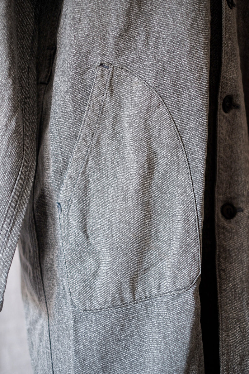 [~ 50's] French Vintage Black Chambray Atelier Coat "Adolphe Lafont"