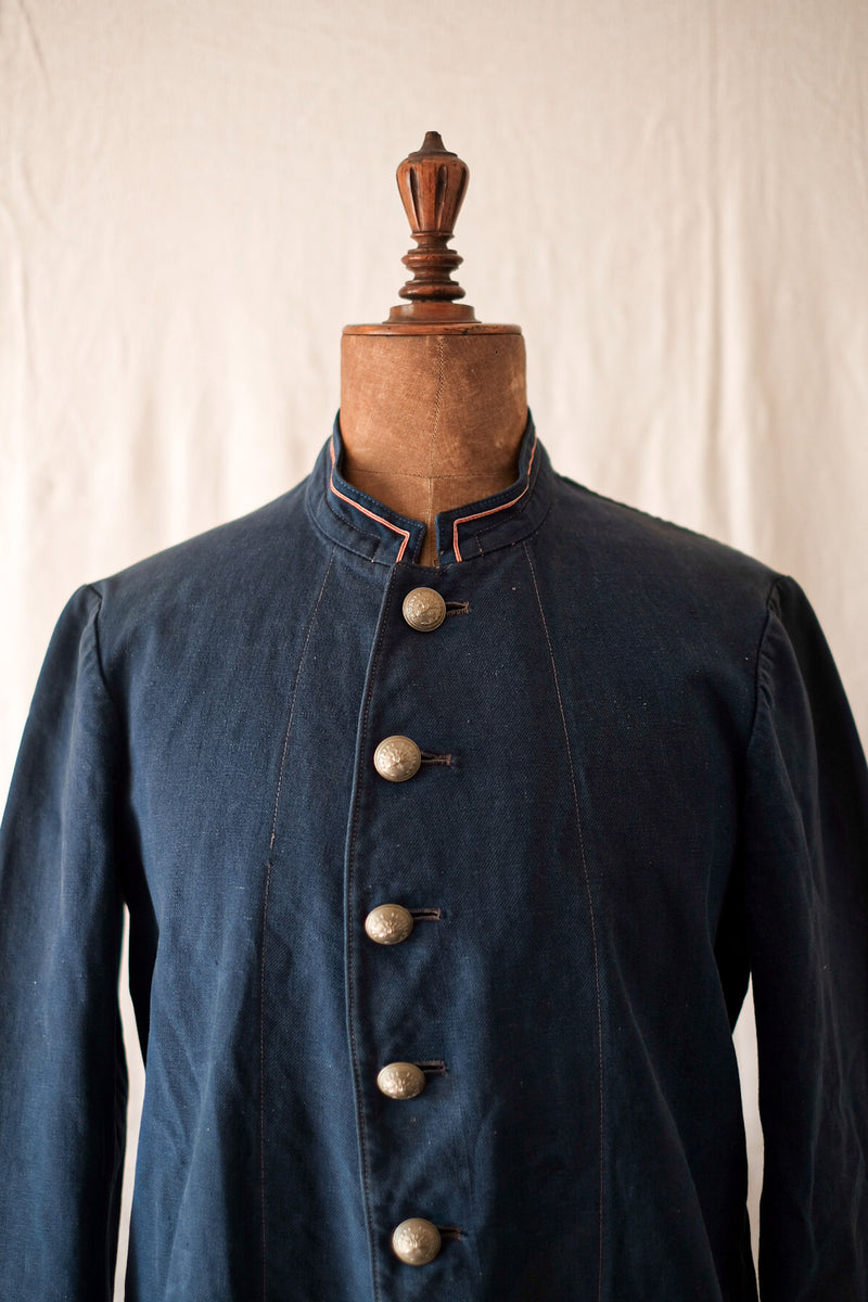 【~30's】French Vintage Indigo Cotton Twill Fireman Jacket