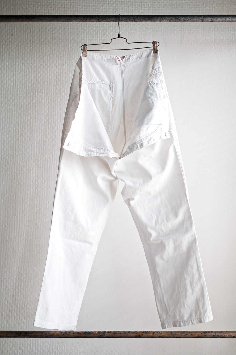 ［~40's］German Vintage White Cotton Work Pants