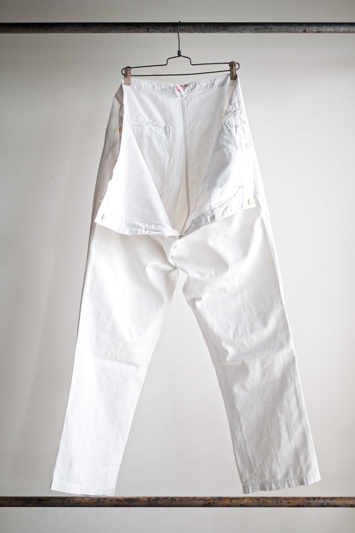 [~ 40's] German Vintage White Cotton Work Pants
