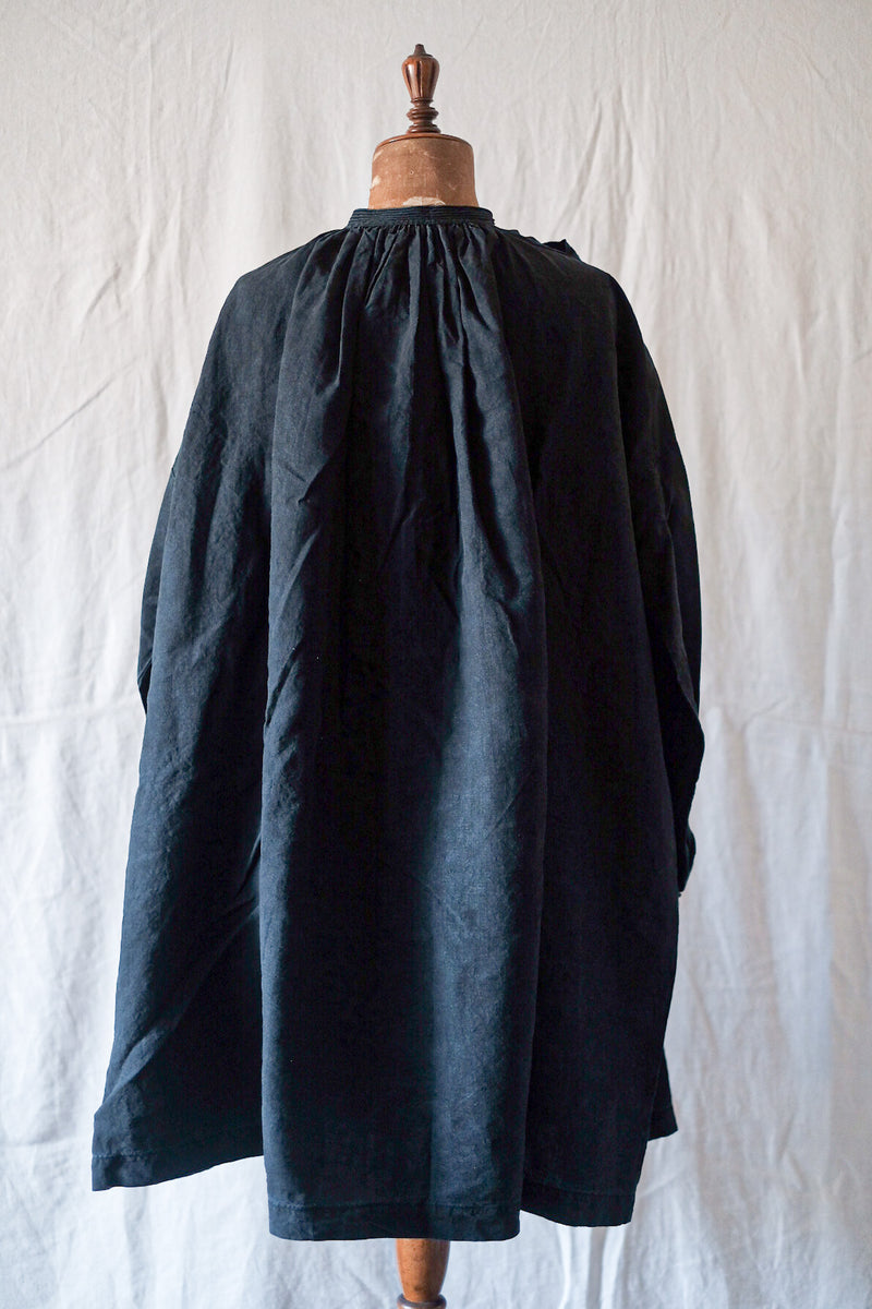 Early 20th C】French Antique Indigo Linen Smock 