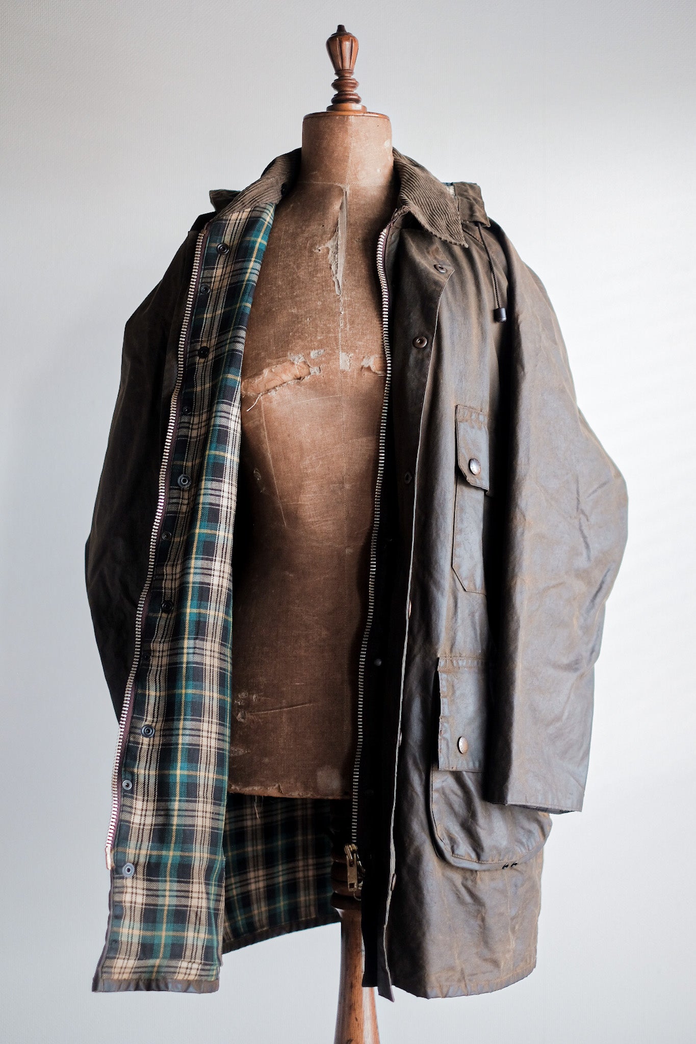 ［~80's］Vintage Barbour "SOLWAY ZIPPER" With Hood 2 Crest Size.40