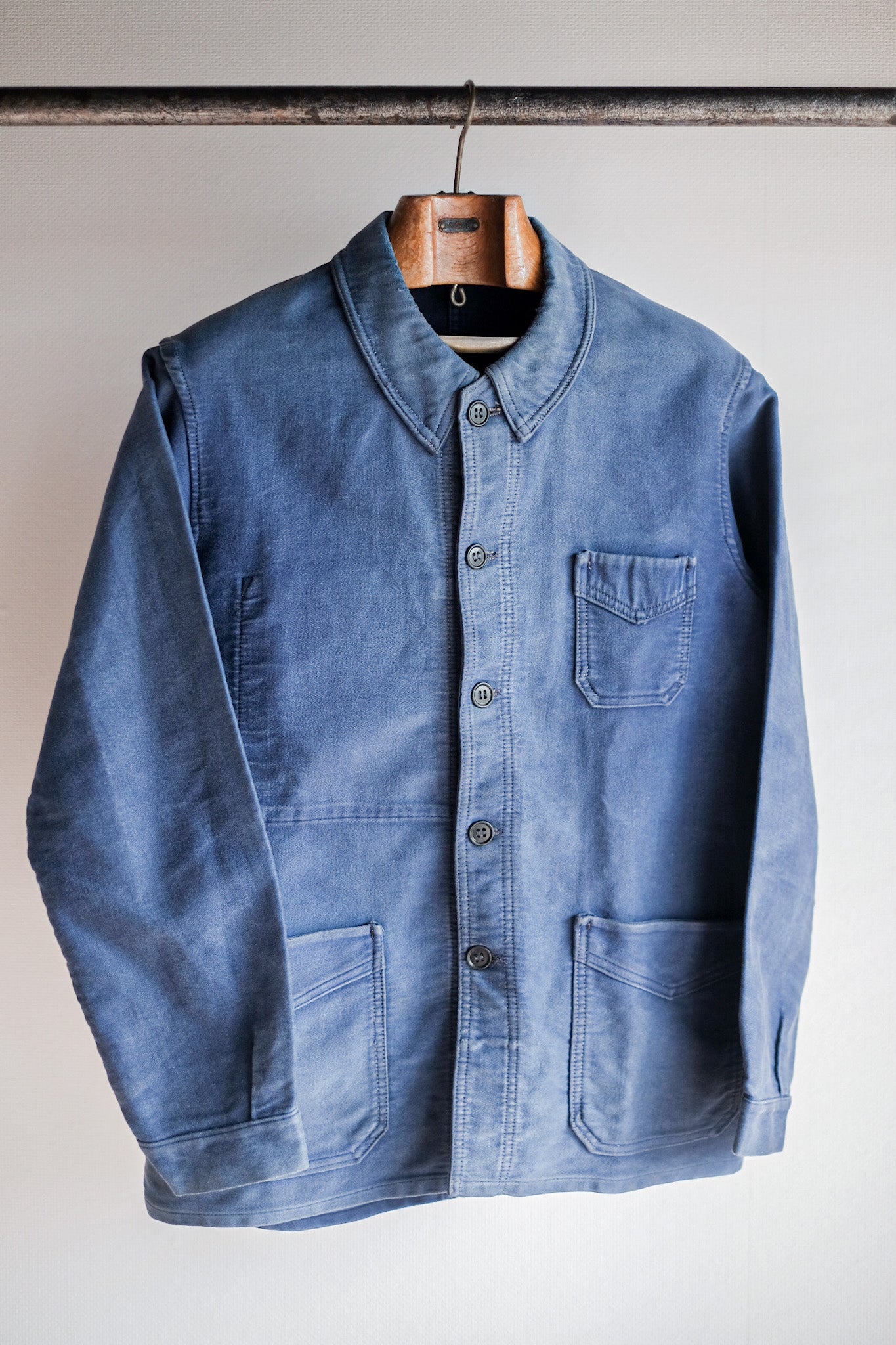 [~ 40's] French Vintage Blue Moleskin Work Jacket