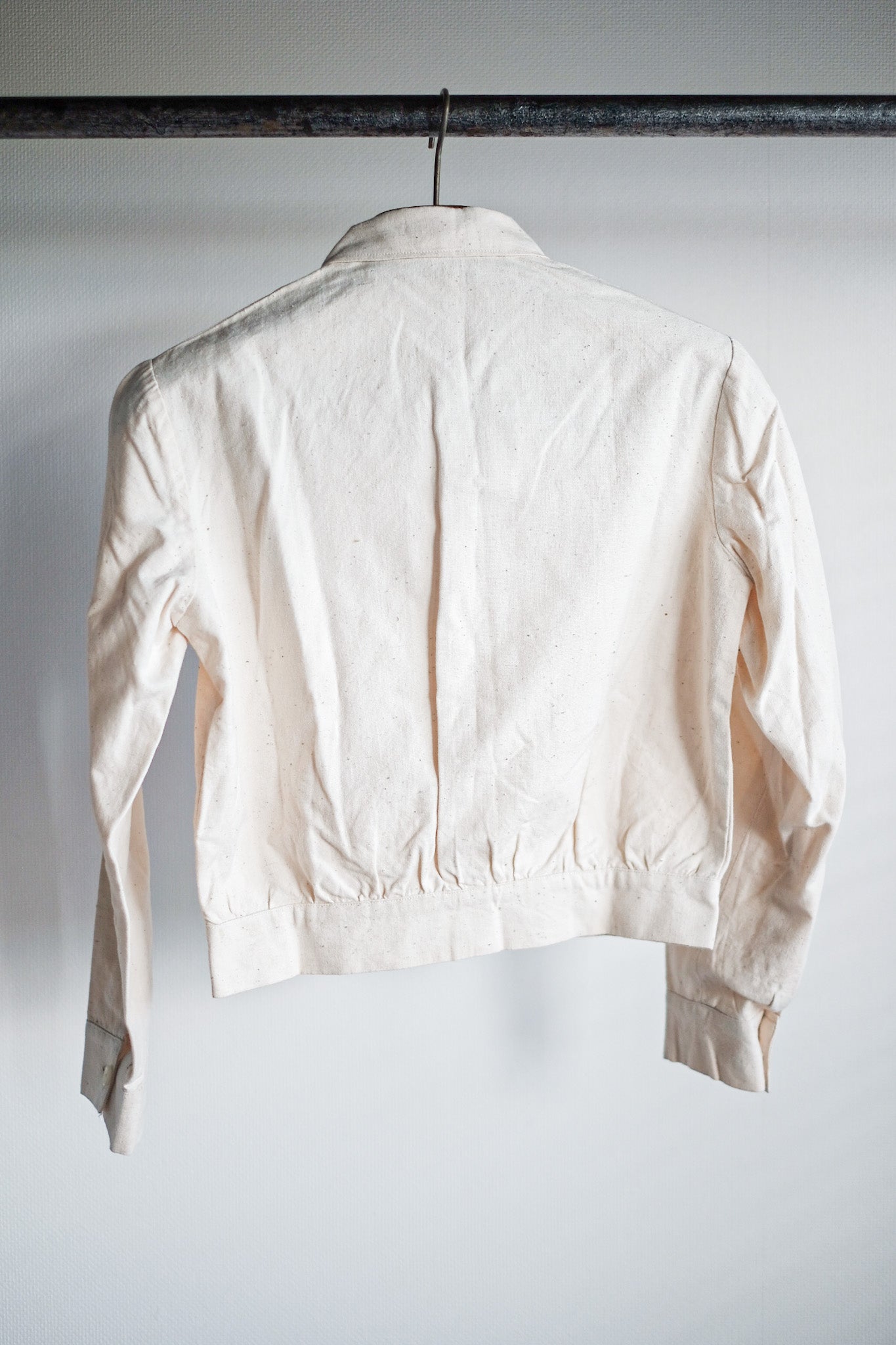 【~30's】French Vintage Natural Cotton Summer Jacket "Dead Stock"