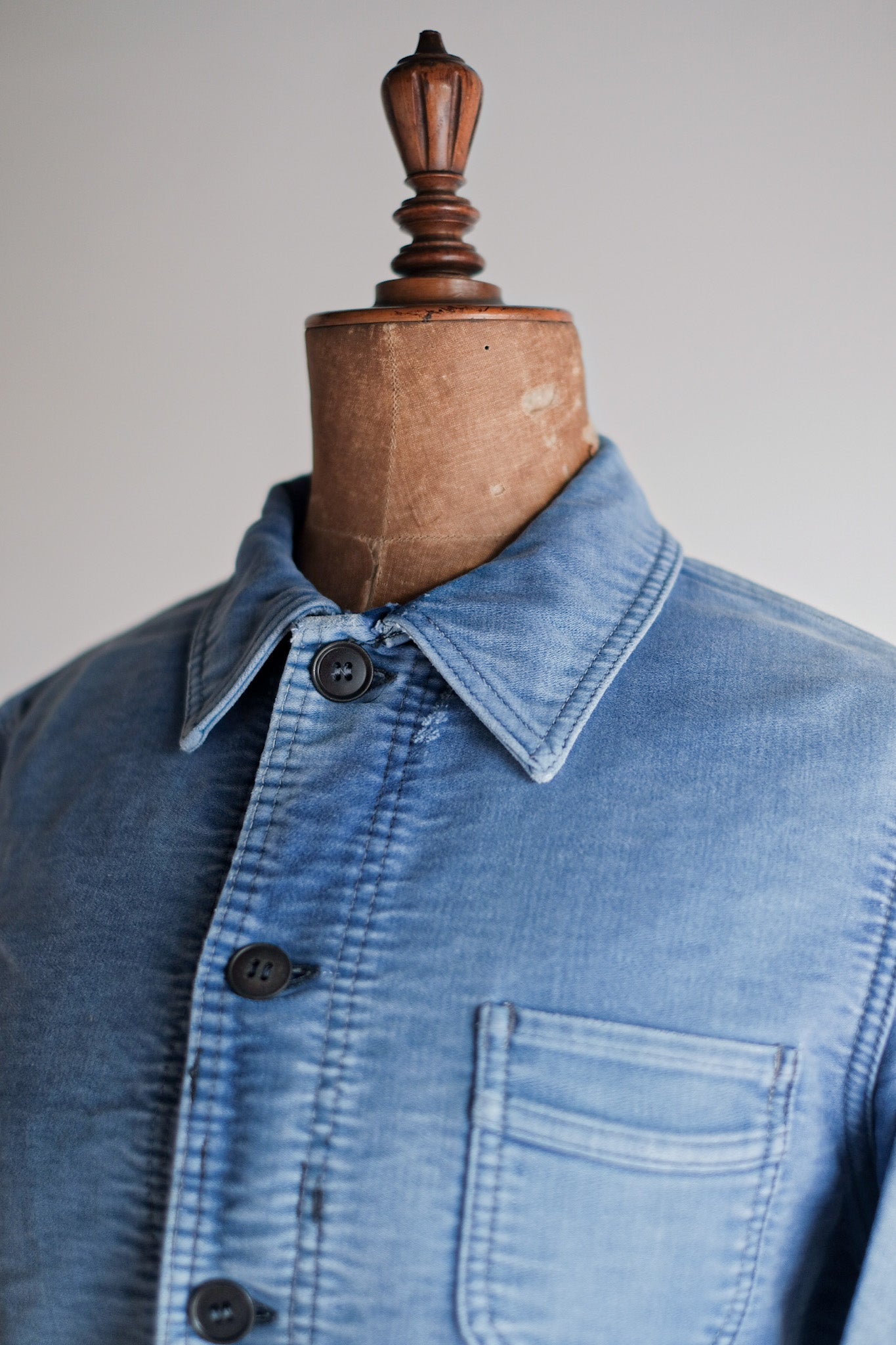 ［~50's］French Vintage Blue Moleskin Work Jacket "Le Mont St. Michel"