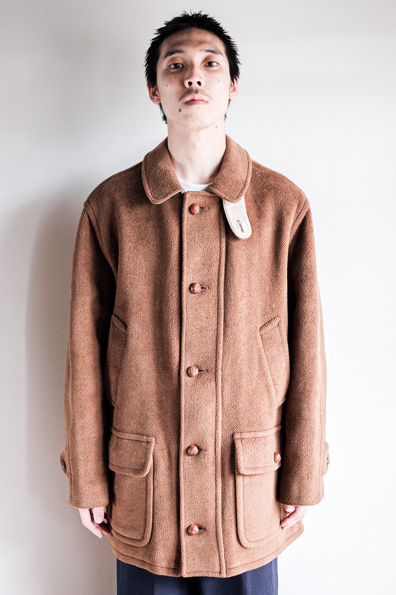 【~90's】Old INVERTERE Wool Jacket With Chin Strap "Moorbrook"