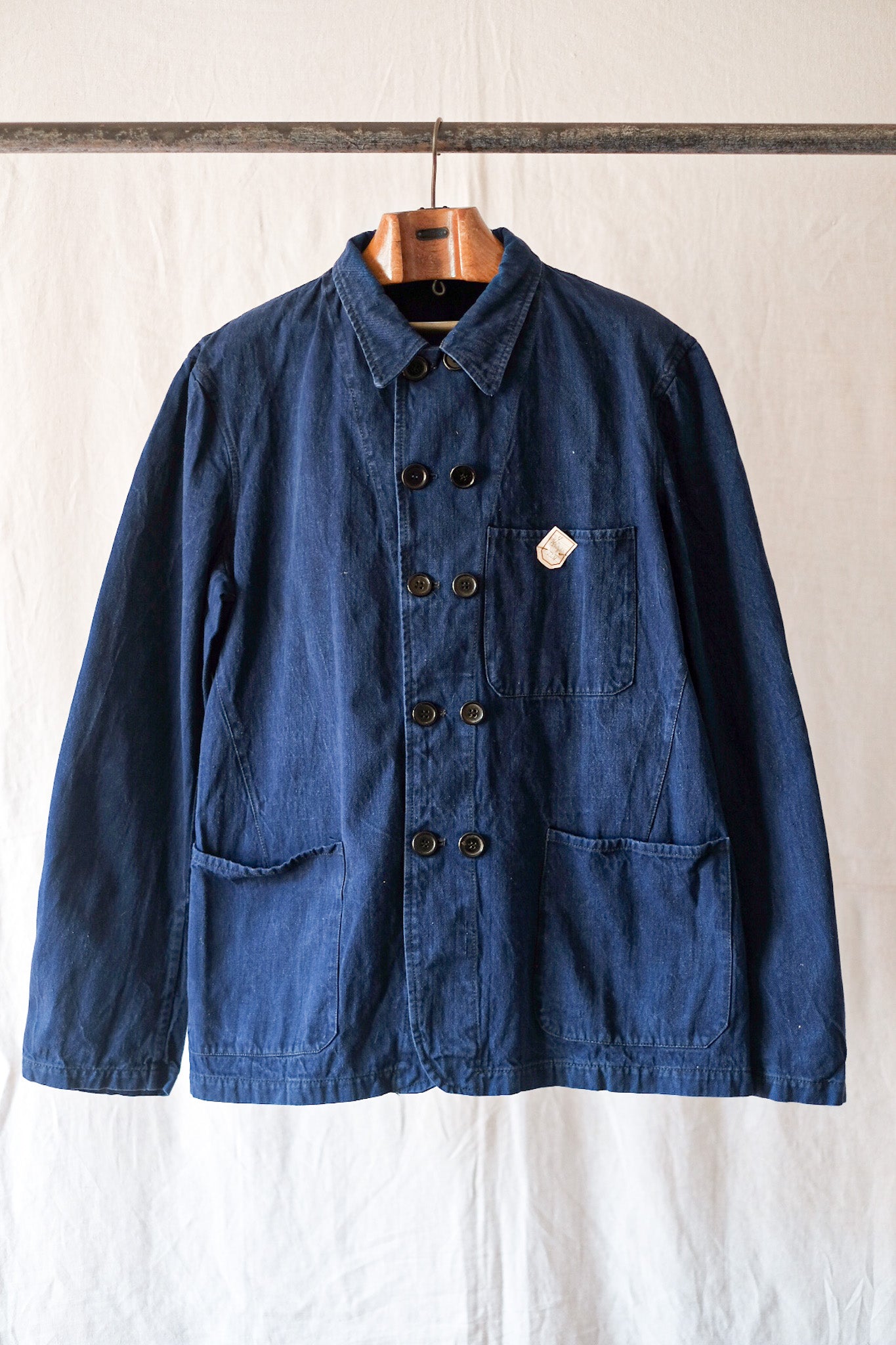 【~50's】French Vintage Double Breasted Cotton Twill Work Jacket