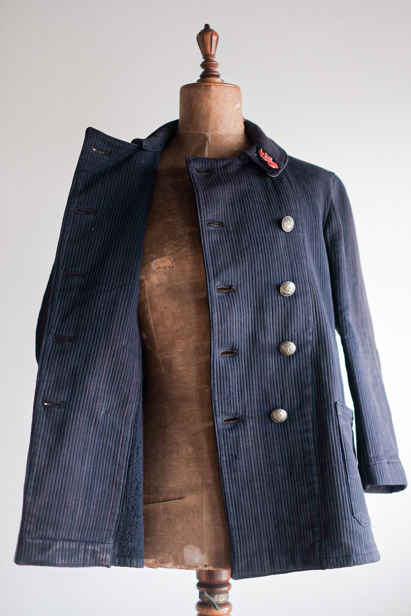 ［~30's］French Vintage Cotton Pique Double Breasted Fireman Jacket