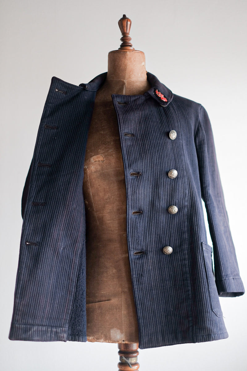 [~ 30's] แจ็คเก็ต French Vintage Cotton Pique Double Breasted Fireman