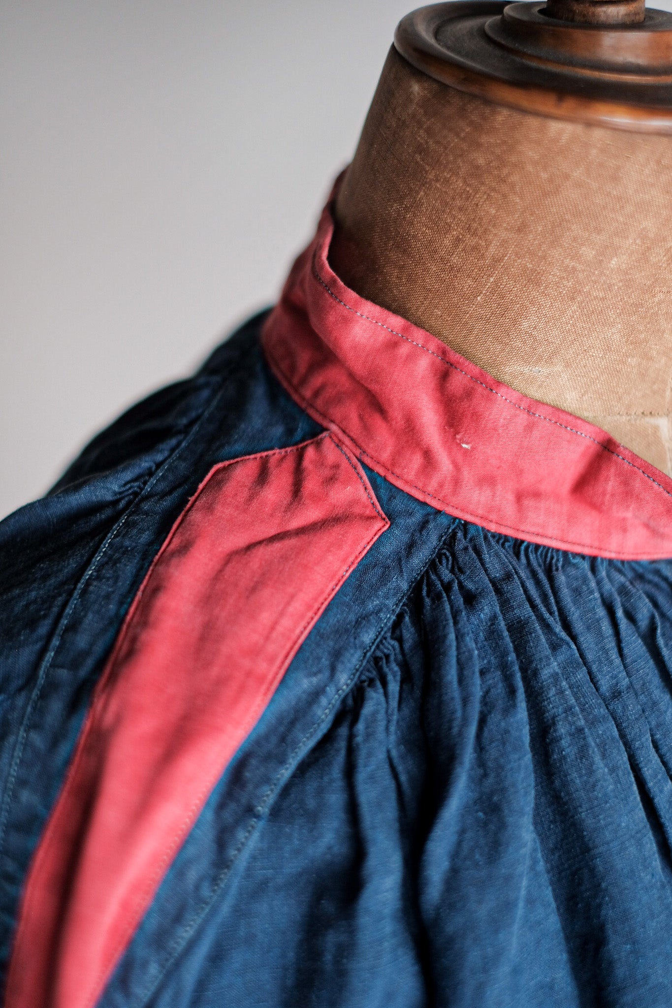［Late 19th C］French Antique Indigo Linen Fireman Bourgeron Jacket