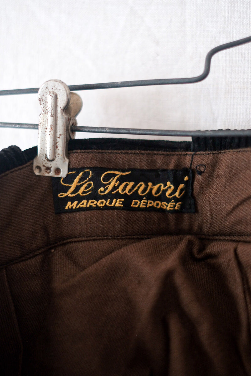 【~40's】French Vintage Black Corduroy Work Pants "Dead Stock"