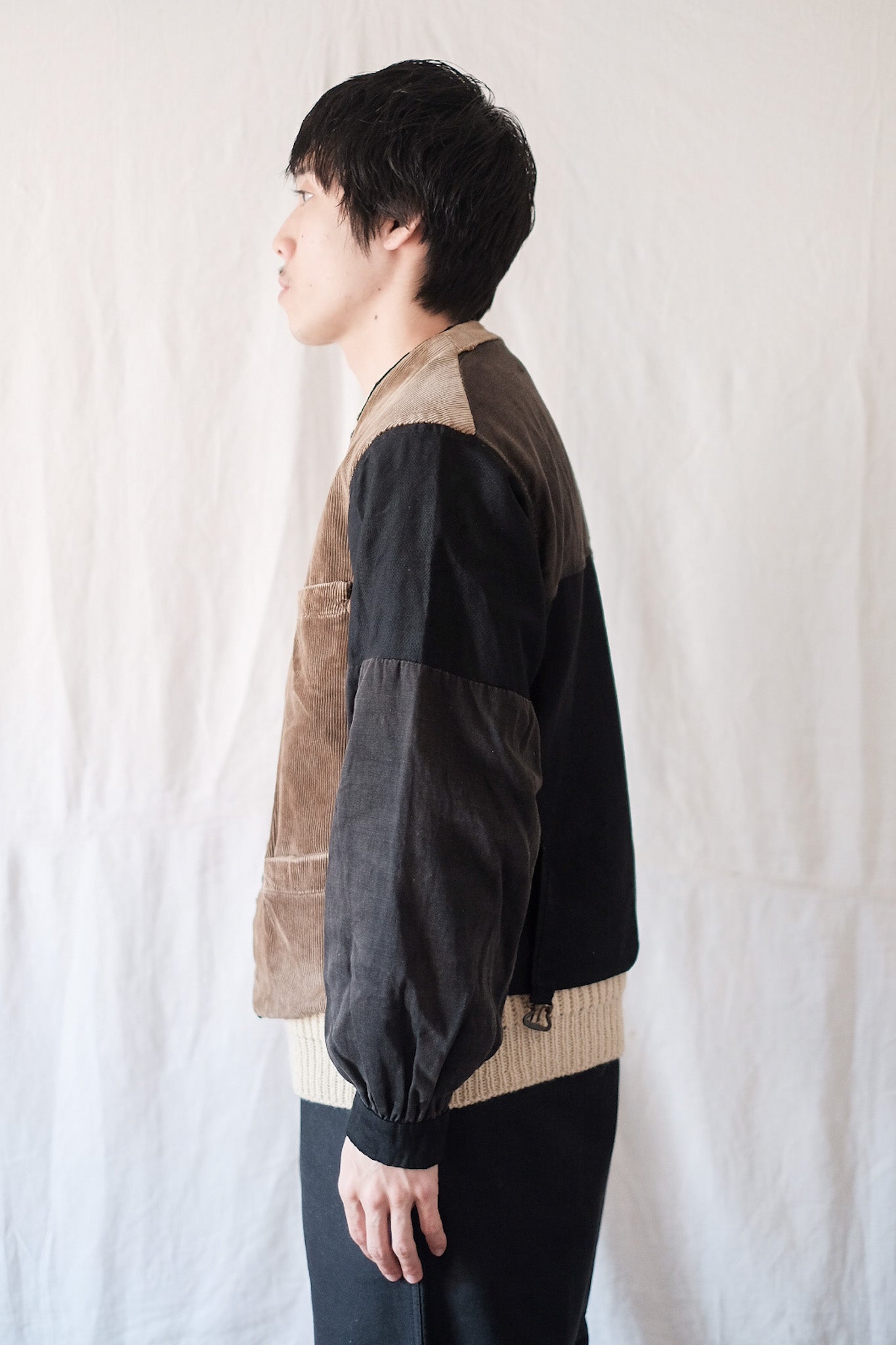 30's】French Vintage Brown Corduroy Gilet Jacket