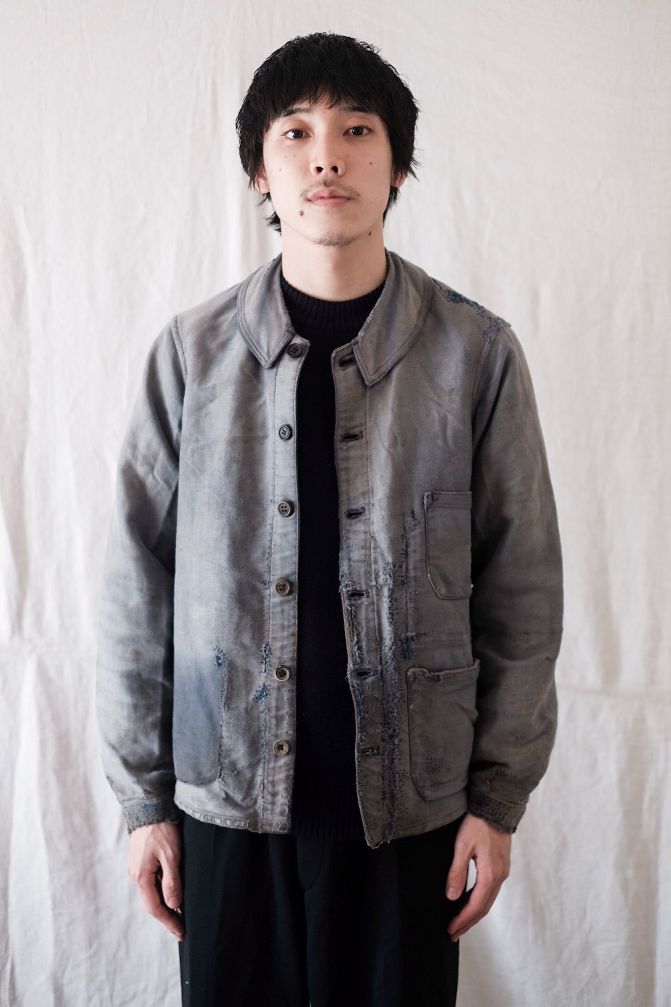 大特価 Moleskin Blue Vintage 30's】French Work  Jacket ジャケット・アウター