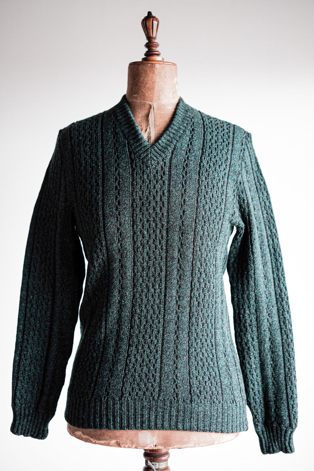 【~60's】French Vintage V-neck Wool Sweater "Dead Stock"