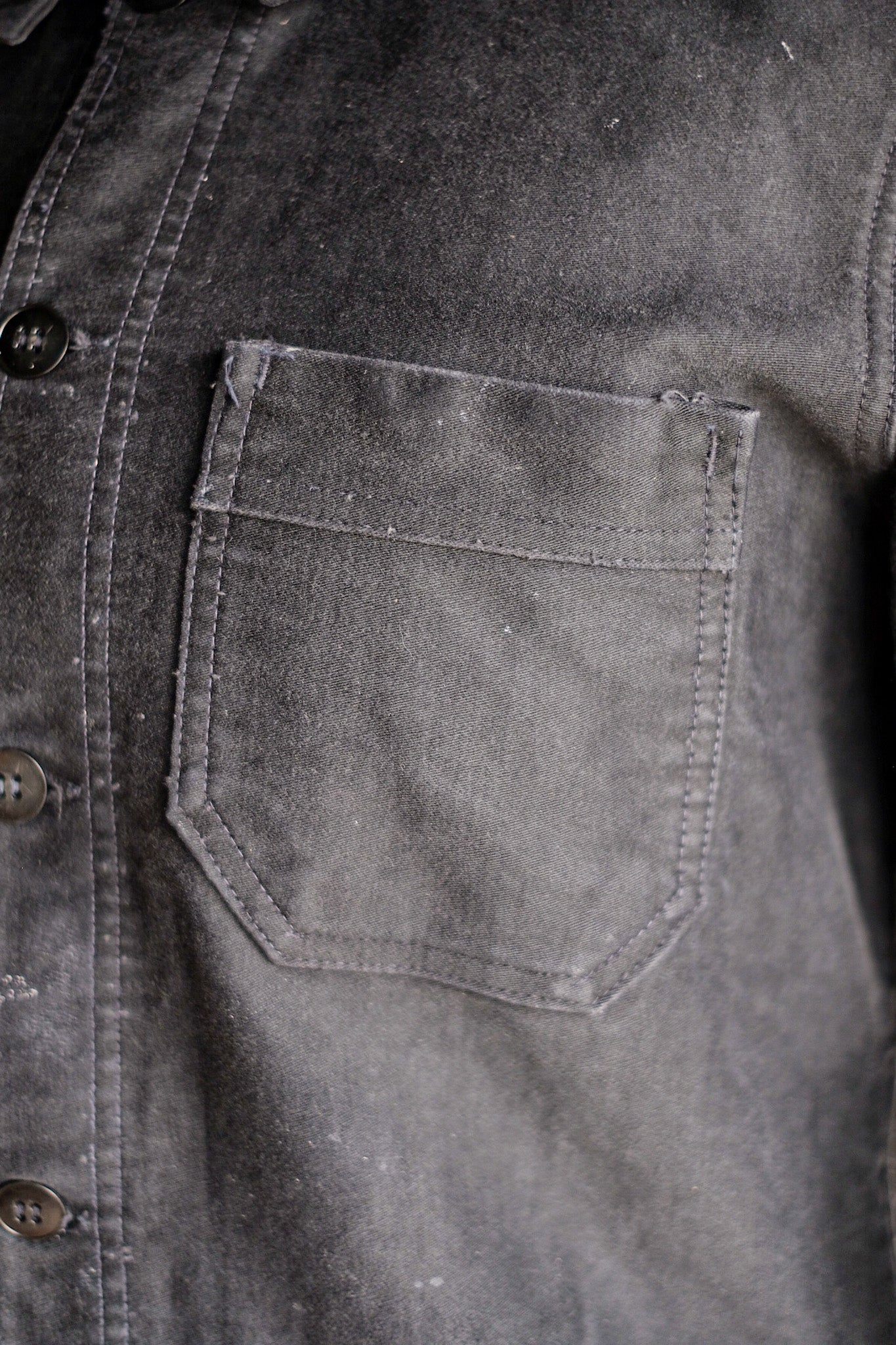 ［~60's］French Vintage Black Moleskin Work Jacket