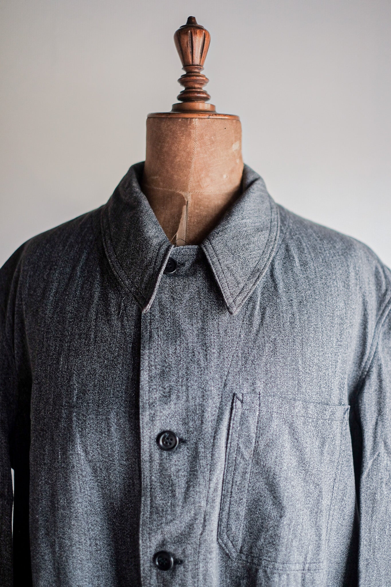 ［~50's］French Vintage PTT Black Chambray Atelier Coat “Dead Stock”