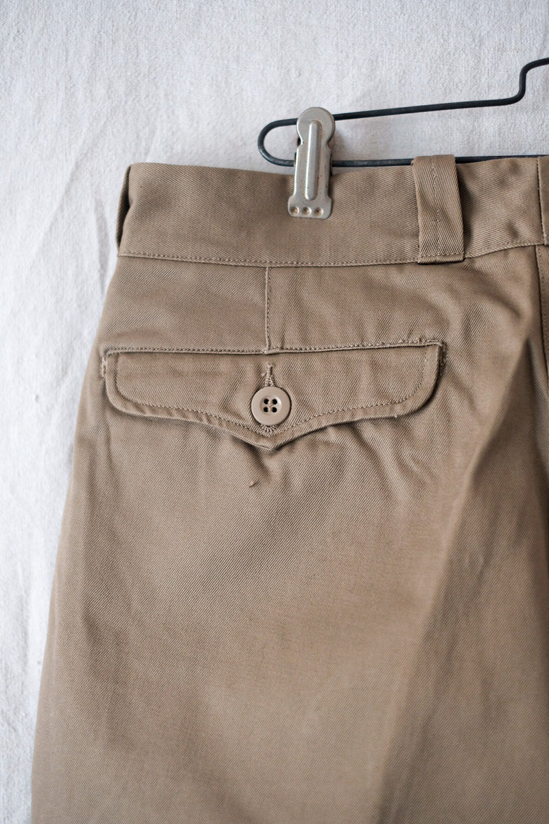 [~ 60's] กองทัพฝรั่งเศส M52 กางเกงขนาดของ Chino ขนาด 23 "Dead Stock"