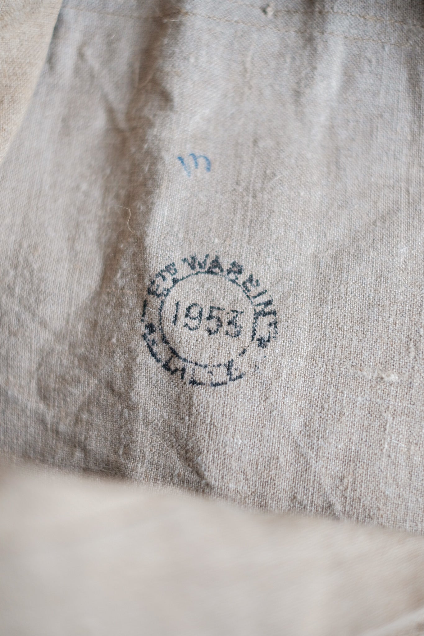 ［~50's］French Army Bourgeron Linen Smock Hospital Military "Dead Stock"