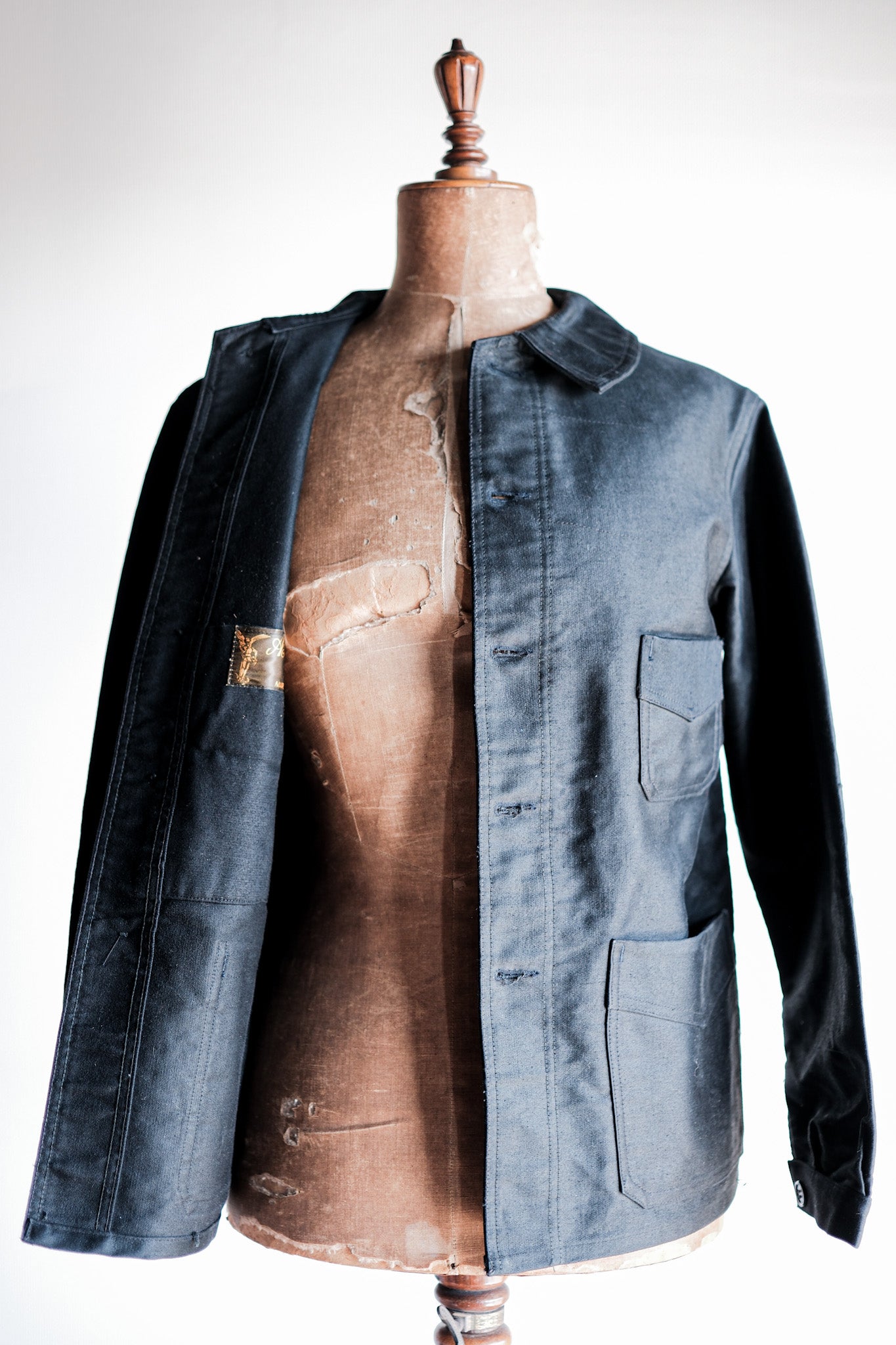 ［~50's］French Vintage Black Moleskin Work Jacket "Dead Stock"