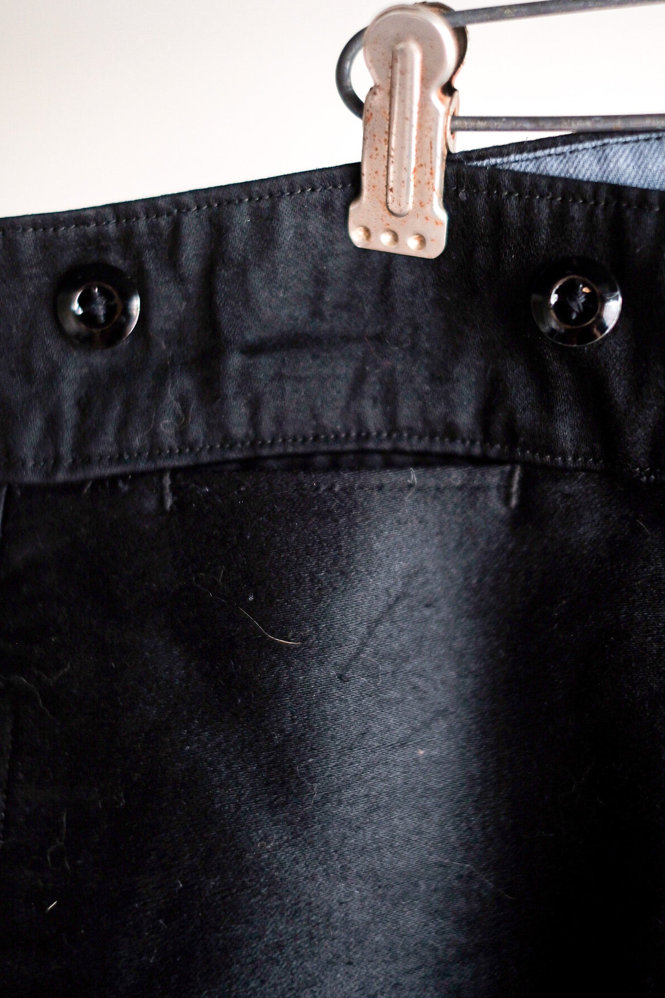 [~ 40's] French Vintage Black Moleskin Work Pants "Dead Stock"