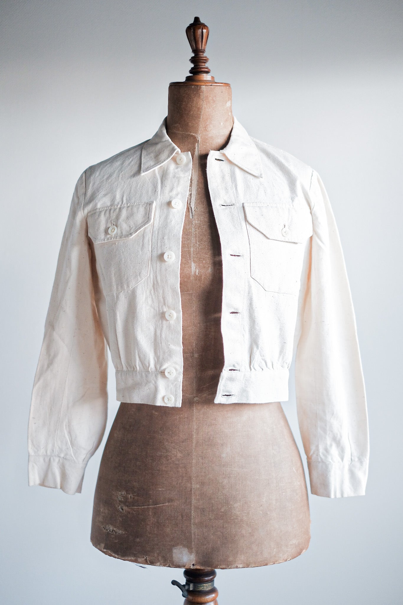 ［~30's］French Vintage Natural Cotton Summer Jacket "Dead Stock"
