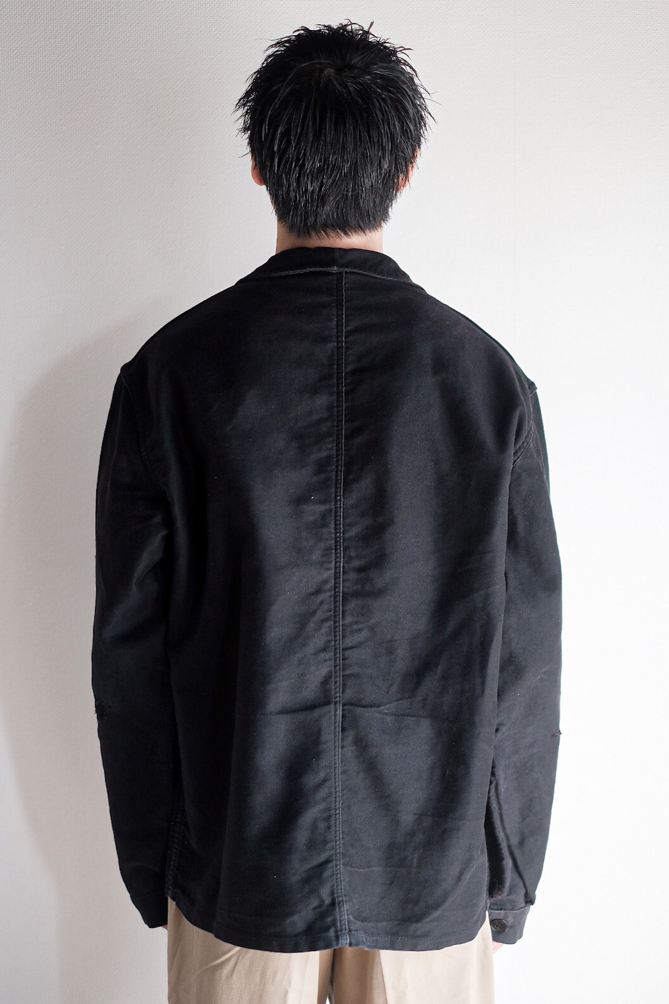 ［~60's］French Vintage Black Moleskin Work Jacket
