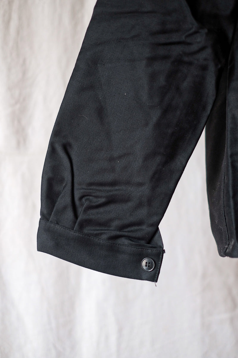【~50's】French Vintage Black Moleskin Work Jacket "Dead Stock"