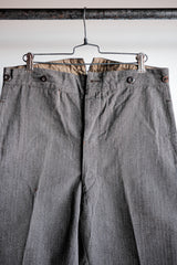 【~20's】French Vintage Brown Salt & Pepper Cotton HBT Work Pants