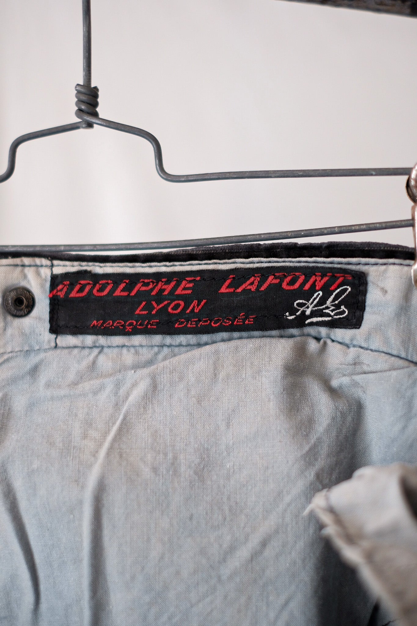 【~30's】French Vintage Black Corduroy Work Pants "Adolphe Lafont"
