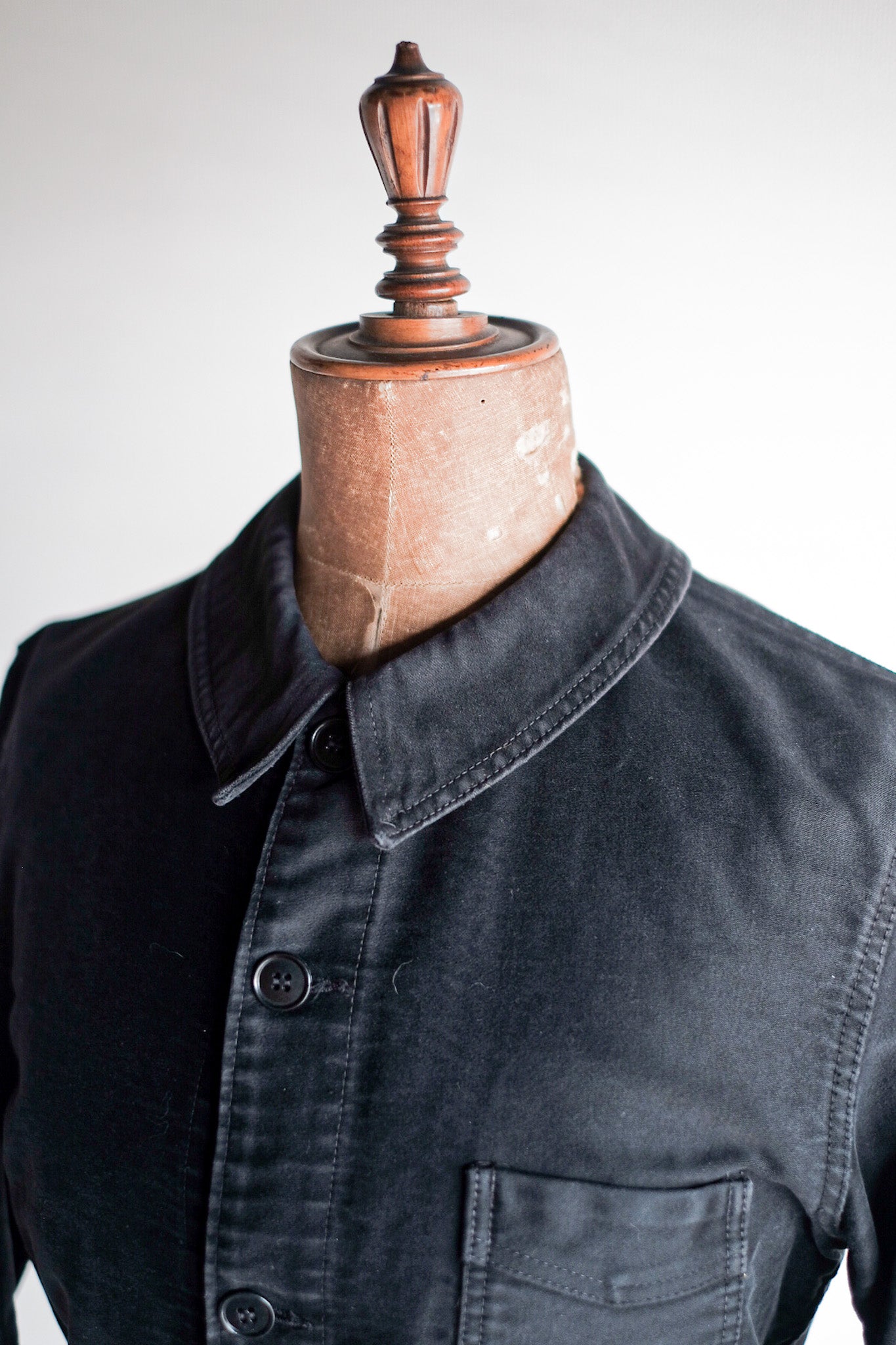 [~ 50 년대] 프랑스 빈티지 블랙 몰스 피부 작업 재킷